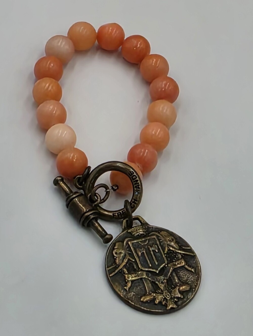 French Kande Jade? Beaded Charm Toggle Bracelet